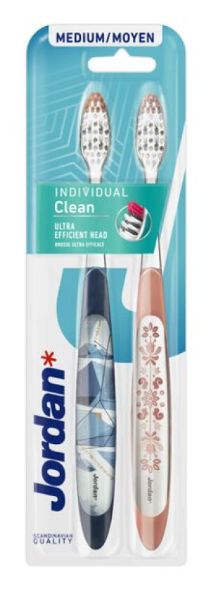 Jordan Individual Clean Szczoteczka Do Zębów - Medium (2 Sztuki)