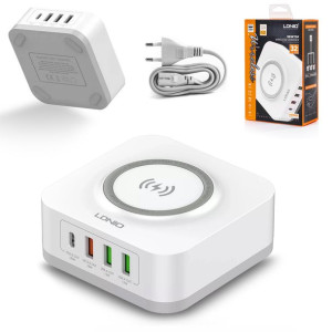 Szybka Ładowarka bezprzewodowa indukcyjna 32W USB QC3 PD 4x USB