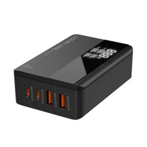 Ultra szybka Ładowarka USB 65W PD QC3.0 z kablem 4-portowa wyświetlacz