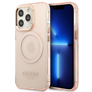 Etui Guess GUHMP13XHTCMP Apple iPhone 13 Pro Max różowy/pink hard case Gold