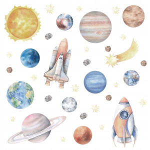 Naklejki na ścianę KOSMOS planety XXL 250x170cm