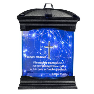 Znicz Szklany Kapliczka Krzyż Z Własnym Grawerem