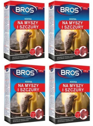Kostka na myszy i szczury Bros 100g x 4 sztuki