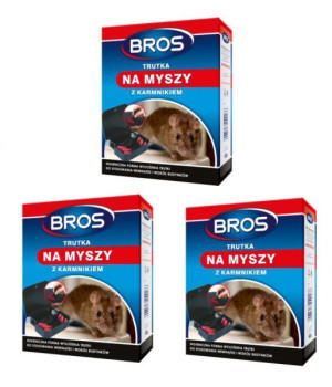 Trutka na myszy z karmnikiem 60 g Bros x 3 sztuki