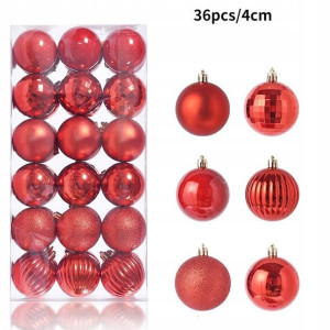 Bombki Choinkowe Nietłukące Zestaw Premium 36szt