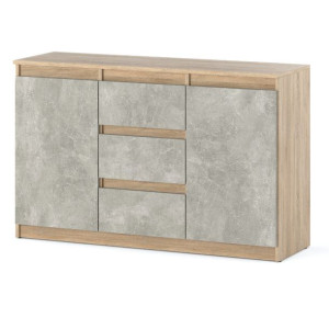 Nowoczesna Komoda Skandynawska Dąb Sonoma Beton Atelier Szafka 120cm