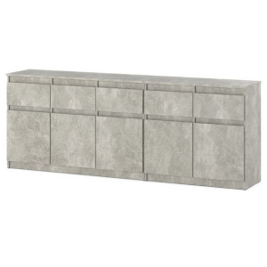 Duża Pojemna Komoda Best Oleksa Nowoczesna Szafka 200cm 6d/6sz Beton