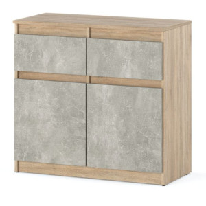 Komoda Do Salonu Oleksa Nowoczesna Szafka 80cm Dąb Sonoma Beton