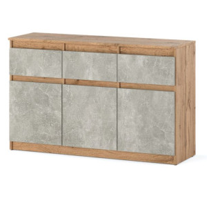 Komoda Dąb Wotan Beton Atelier Duża Pojemna Nowoczesna Szafka 120cm Loft