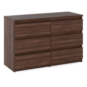 Nowoczesna Pojemna Komoda 100cm 6 Szuflad Szafka Do Salonu Dąb Wenge