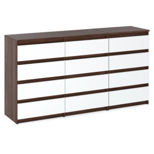Komoda 12 Szuflad 180cm Wenge Biały Mat Szafka Rtv Salon Sypialnia