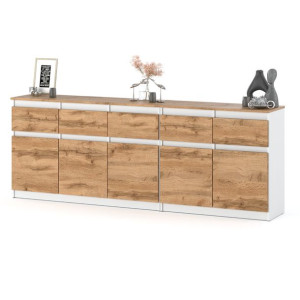 Komoda Do Salonu I Sypialni Z 6 Szufladami Pojemna Szafka Loft Biała Wotan