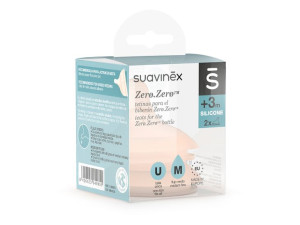 Suavinex Smoczek do butelki ZERO ZERO 3m+ M średni przepływ 2 sztuki