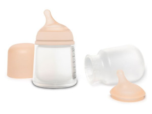 Suavinex Zestaw Butelka ZERO ZERO 180 ml o regulowanym przepływie 0m+ A