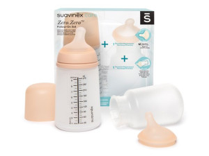 Suavinex Zestaw Butelka ZERO ZERO 270 ml średni przepływ 3m+ M