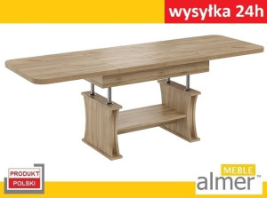 Ławostół Ława Stół L07 rozkładany Dąb Wotan 130(+2x40)x80 w60(+15)