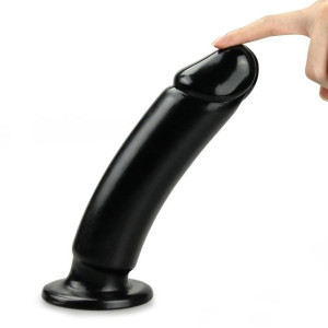 Duże CZARNE smukłe dildo z przyssawką Penis