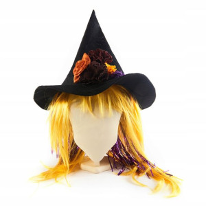 Kapelusz Peruka Czarownica Halloween Różne Kolory