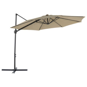 Parasol ogrodowy ⌀ 295 cm szarobeżowy SAVONA II