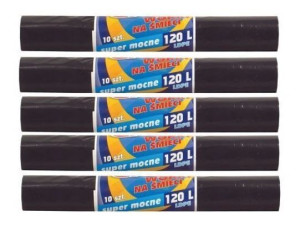 Worki na odpady Giguś Standard czarne 120 l (10 sztuk) x 5 opakowań