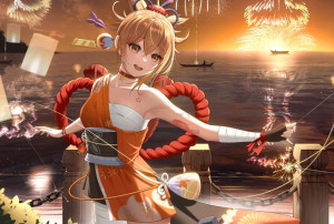 Mata na biurko Genshin Impact Yoimiya