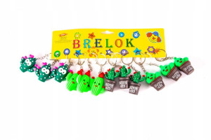 BRELOK KAKTUS gumowy ZESTAW 12szt BRELOCZEK