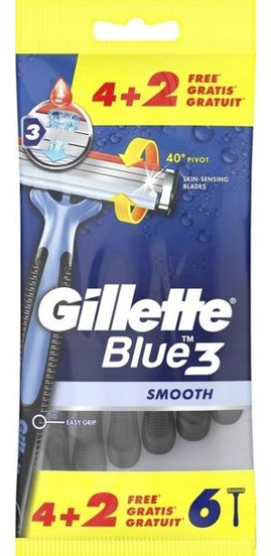 Gillette Maszynka do Golenia Blue3 SMOOTH 6 sztuk