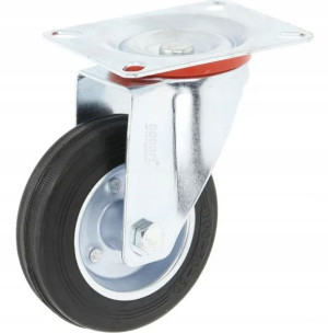 Koło Metalowo Gumowe Skrętne Do Wózka 100 Mm