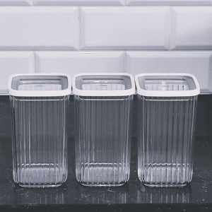 Pojemniki na żywność kwadratowe , zestaw 3 X 1200 ml RETRO