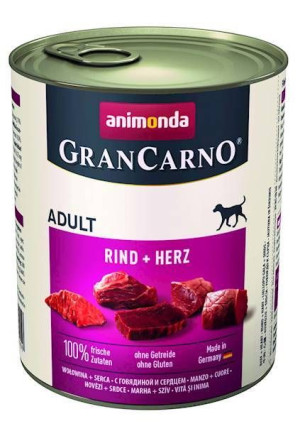 ANIMONDA GranCarno Adult Dog smak: Wołowina i serca 800g