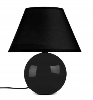 Lampka Nocna Biurkowa Stołowa Kulka Czarna Konsimo