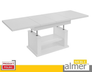 Ława Ławostół Stół L06 Biały Mat 120/200x70 Rozkładany
