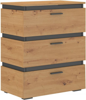 Nowoczesna komoda BLACK - 3S sypialnia, garderoba