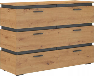 Nowoczesna komoda BLACK 6S sypialnia, garderoba