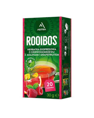 Astra Rooibos Herbata Ekspresowa z Czerwonokrzewu z Malinami i Grejpfrutemm
