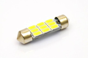 ŻARÓWKA LED C5W C10W 9xSMD 42mm 12V 200lm zimna