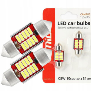 Żarówki LED 12/24V 10SMD C5W C10W Festoon 31mm