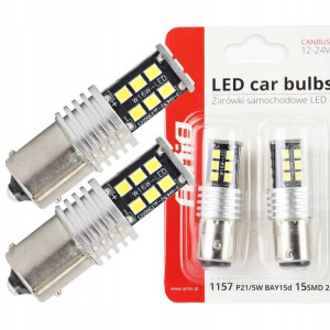 Żarówki Led Canbus 12v 15smd P21/5w 12/24v Bay15d