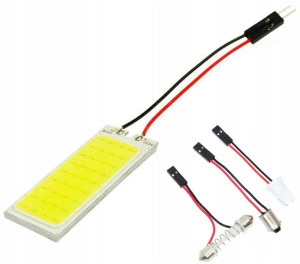 Panel LED COB 36-chip 3x12 + adaptery W5W C5W T4W