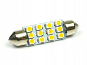 ŻARÓWKA LED C5W C10W 12xSMD 31mm 12V 80lm zimna