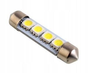 ŻARÓWKA LED C5W C10W 4xSMD 36mm 12V 60lm zimna