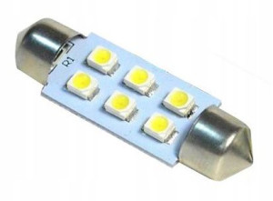 ŻARÓWKA LED C5W C10W 6xSMD 36mm 12V 40lm zimna