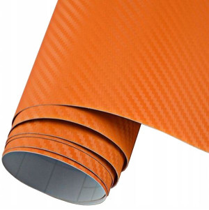 Folia Carbon 3d Karbon Okleina Pomarańczowa 127x50
