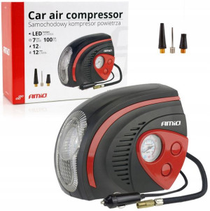 Kompresor samochodowy 12V Pompka 7 bar + LAMPKA