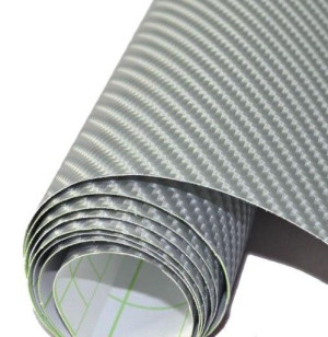Folia Carbon Karbonowa 3d Jasna Srebrna 100x127cm
