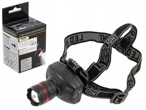 Bardzo Mocna Latarka Czołowa Led Cree 3w Zoom Aaa