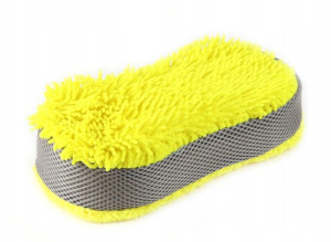 Gąbka do mycia z mikro fibry żółta 63g 23x10,5x5cm