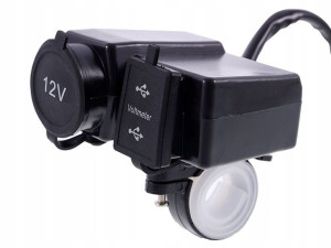 Ładowarka Motocyklowa 2xusb 4.2a + Woltomierz Hq