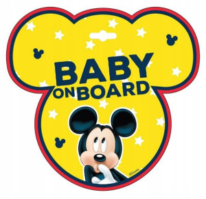 TABLICZKA BABY ON BOARD MICKEY Dziecko w samochodz