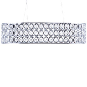 Lampa wisząca metalowa srebrna TENNA